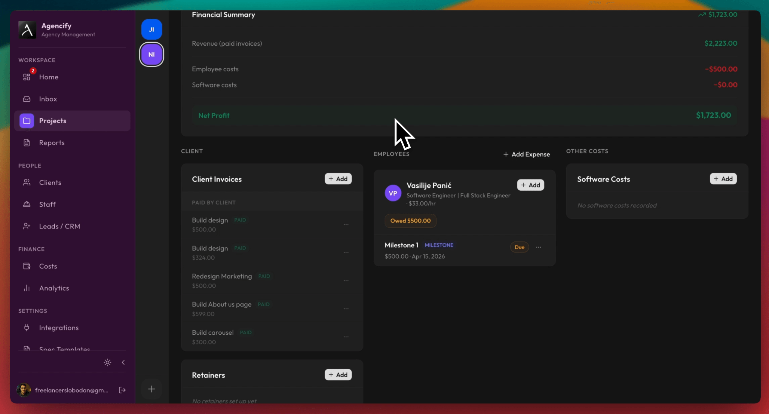 Agencify project milestones